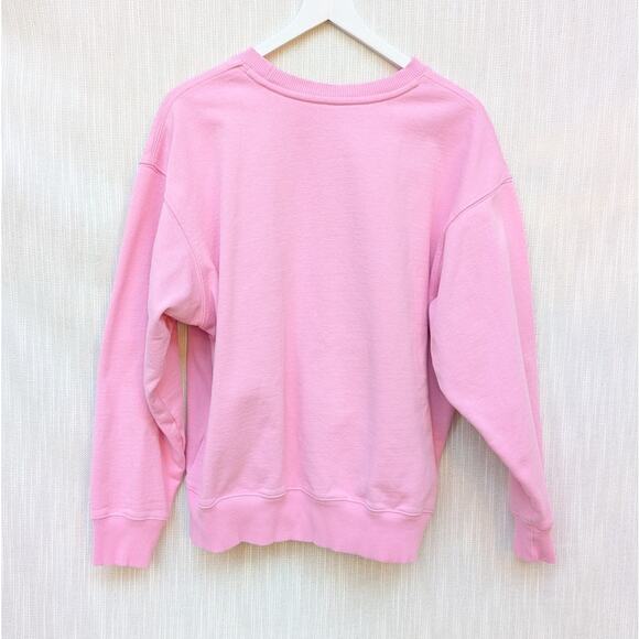 Zara Pink Fleece Long Sleeve Oversized Cotton Sweatshirt, size S-M - Picture 2 of 6